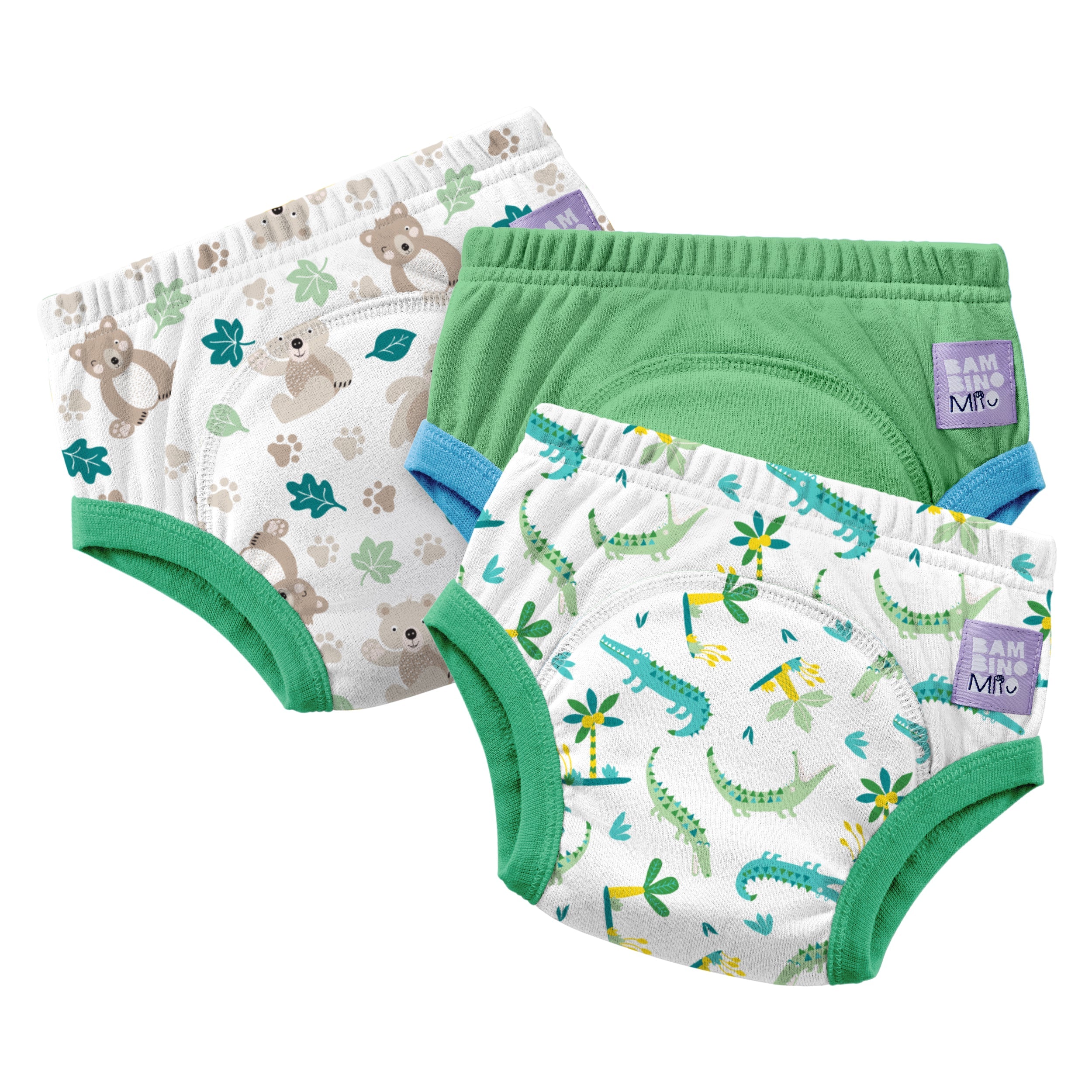 Reusable Potty Training Pants 3 Pack in Green Jungle - New and Improved! - Splash About Australia