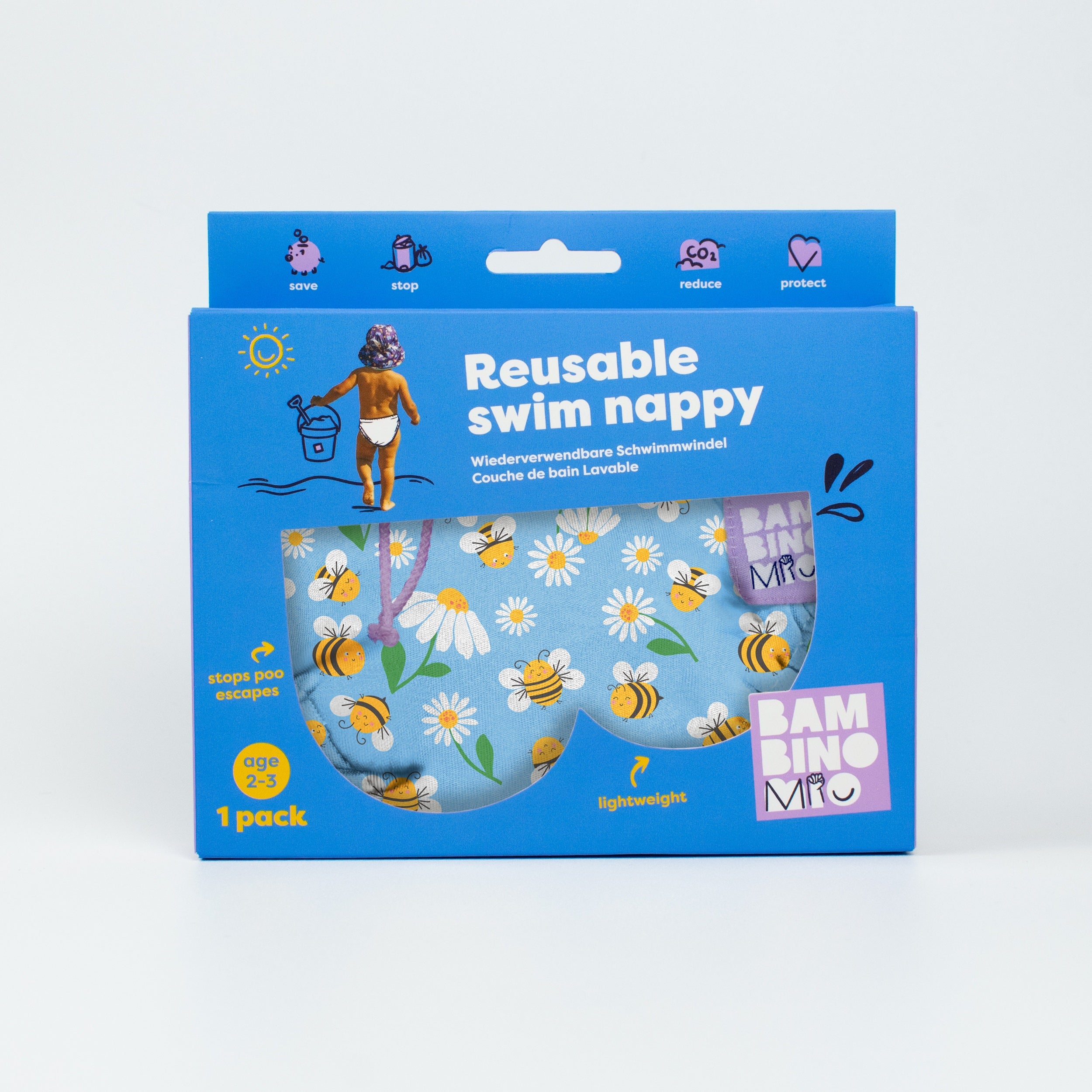 Reusable Swim Nappy - Busy Bees