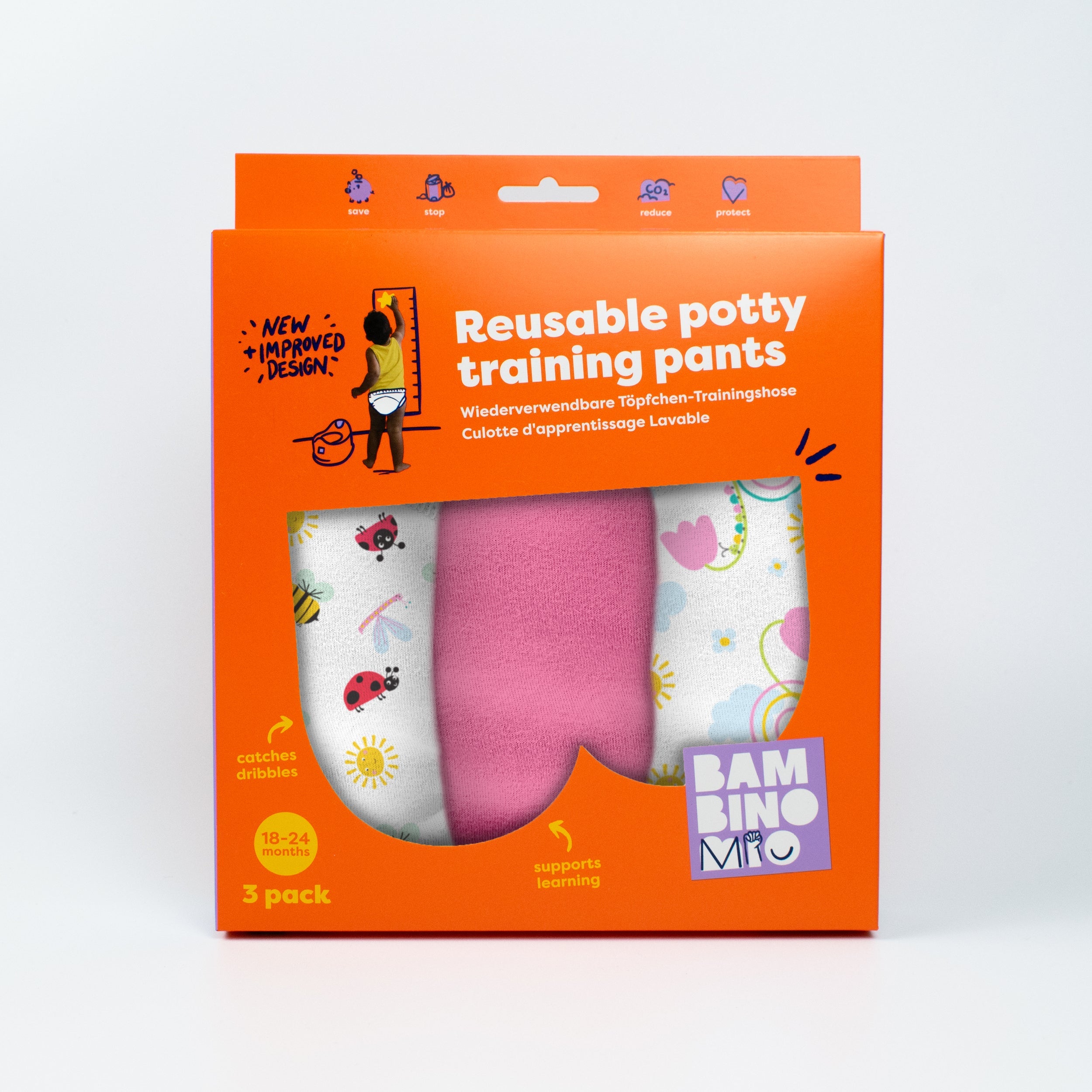Reusable Potty Training Pants 3 Pack in Garden Party - New and Improved! - Splash About Australia