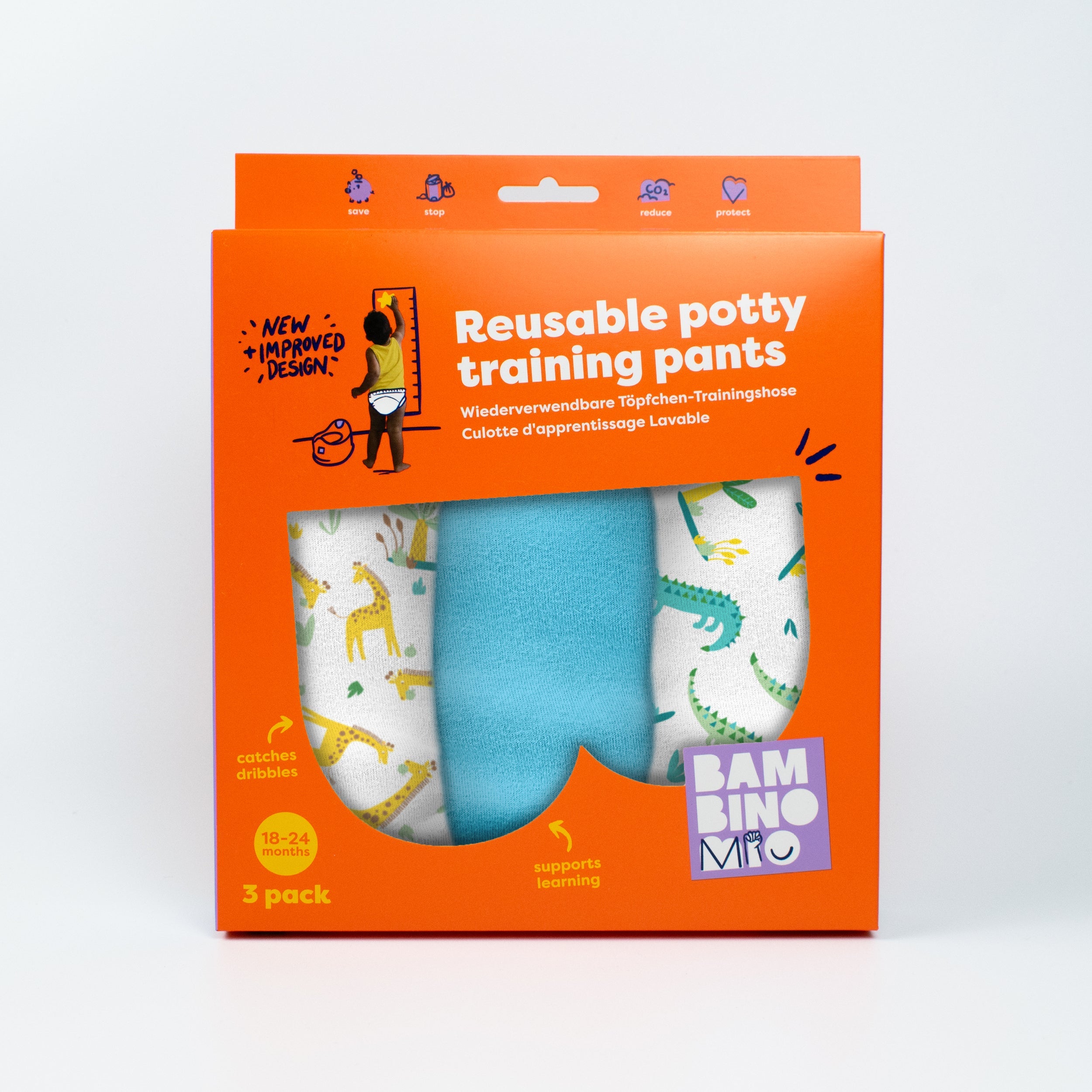 Reusable Potty Training Pants 3 Pack in Wild Life - New and Improved! - Splash About Australia