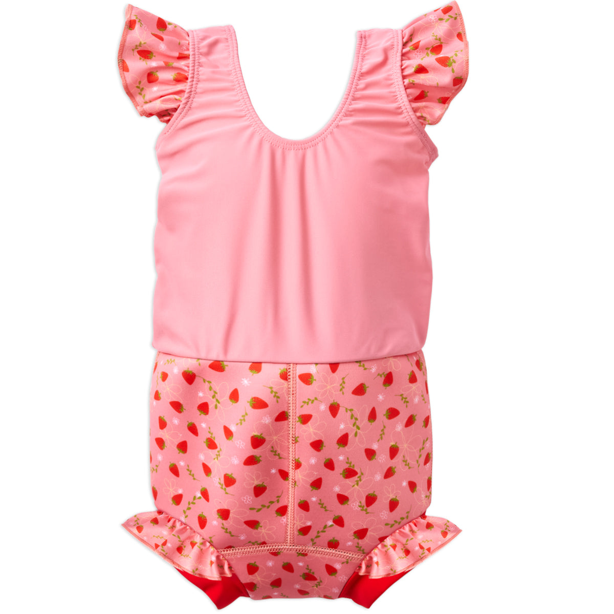 Happy Nappy™ Swimsuit Strawberry Field with Frills