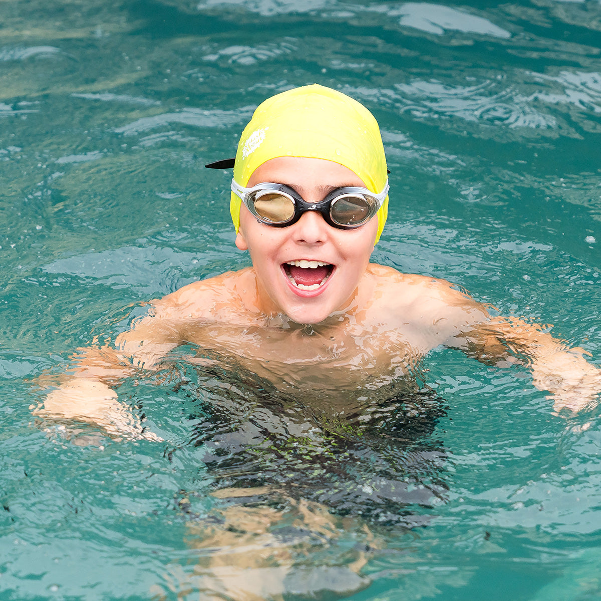 Kids Silicone Swim Cap - Lime