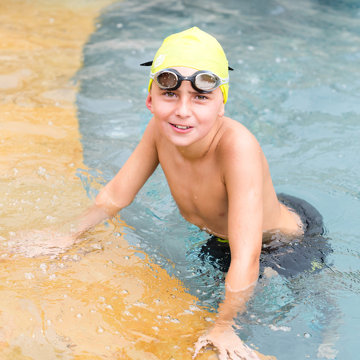 Kids Silicone Swim Cap - Lime