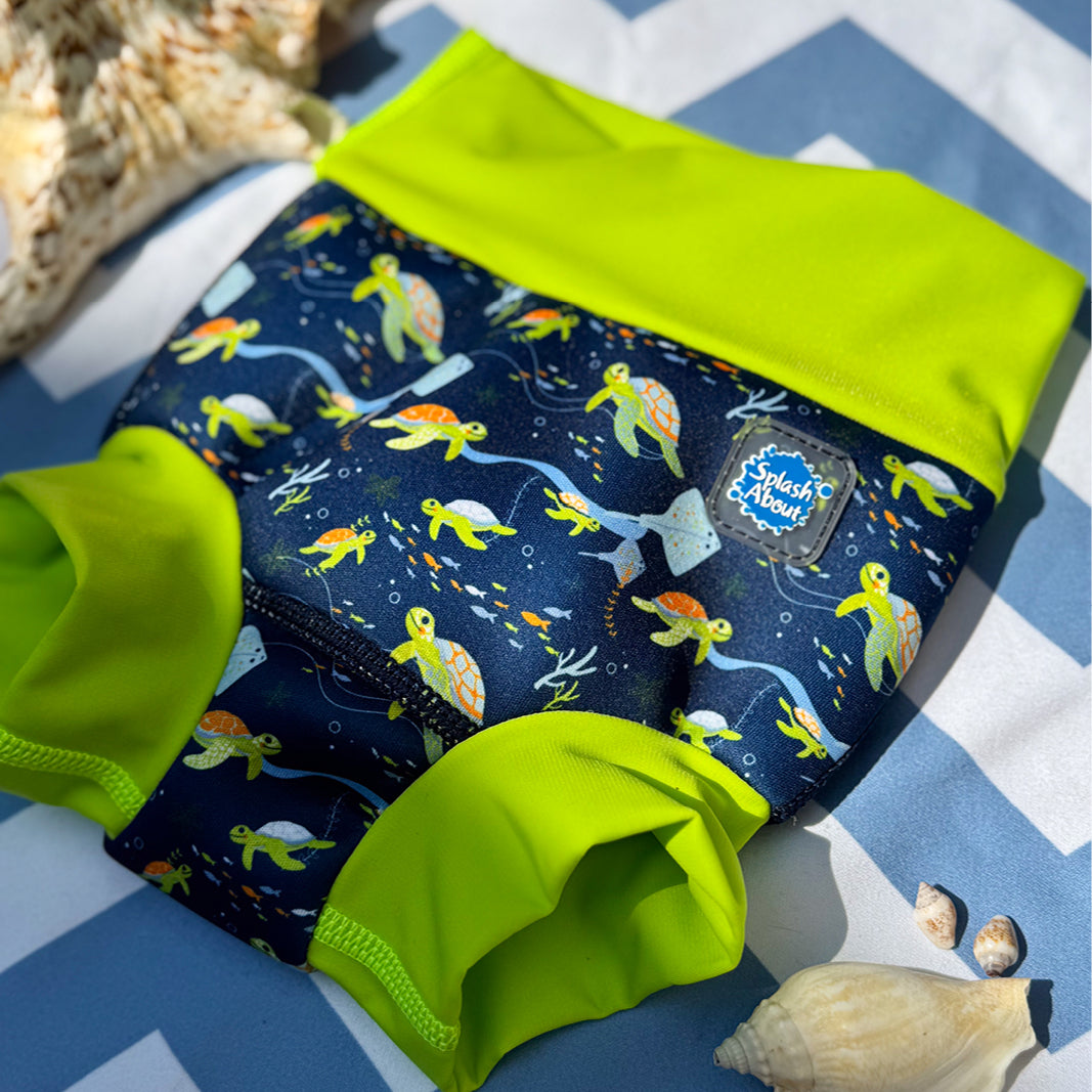Couche Piscine étanche 6-12 Mois Sans Fuites Splash About Happy Nappy, Turtle Tide, 6-12 Months Protection Piscine Bébé