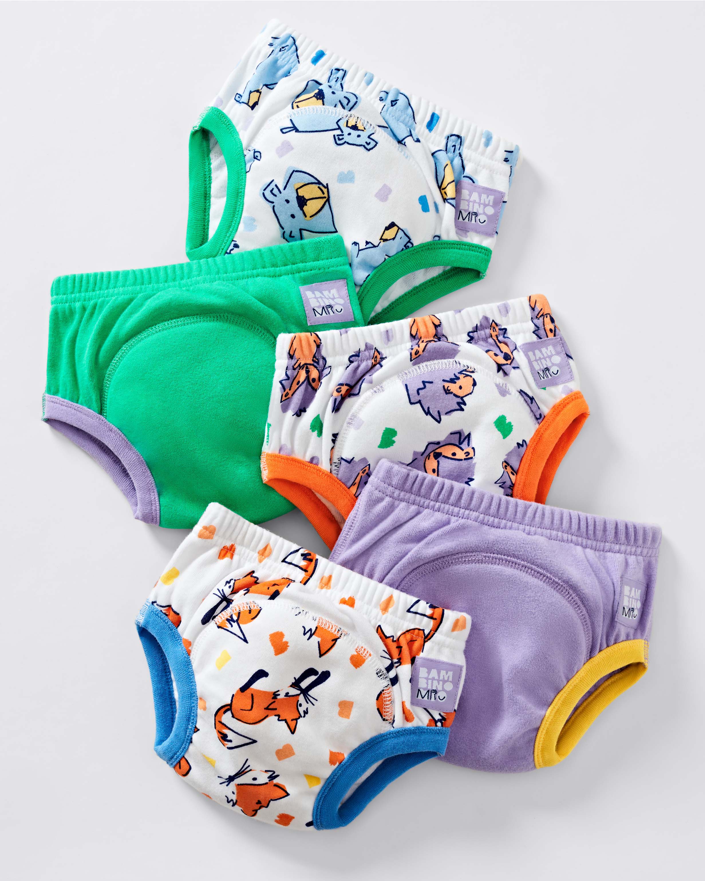 5 Pack Reusable Potty Training Pants - Bold Animals
