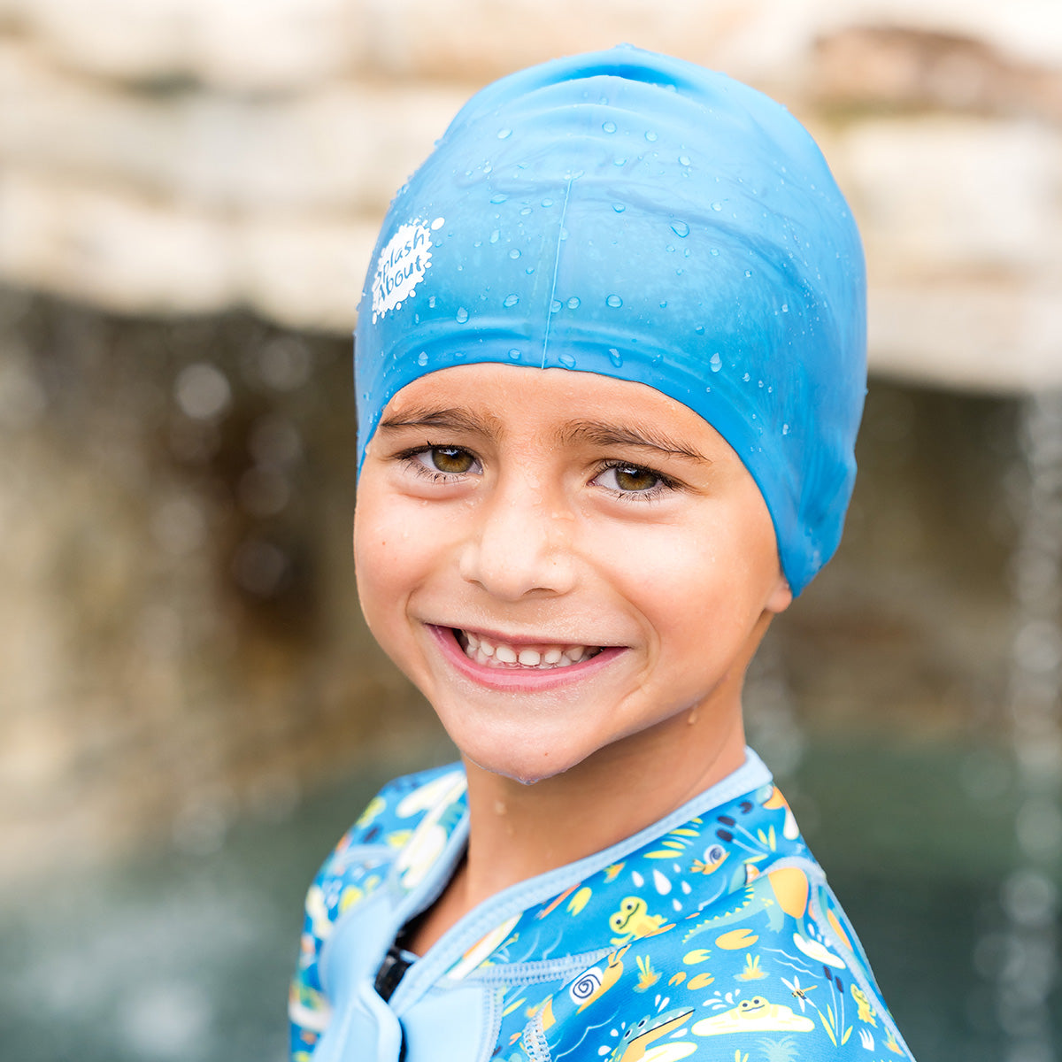 Kids Silicone Swim Cap - Blue
