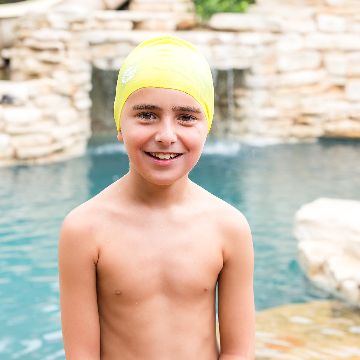 Kids Silicone Swim Cap - Lime