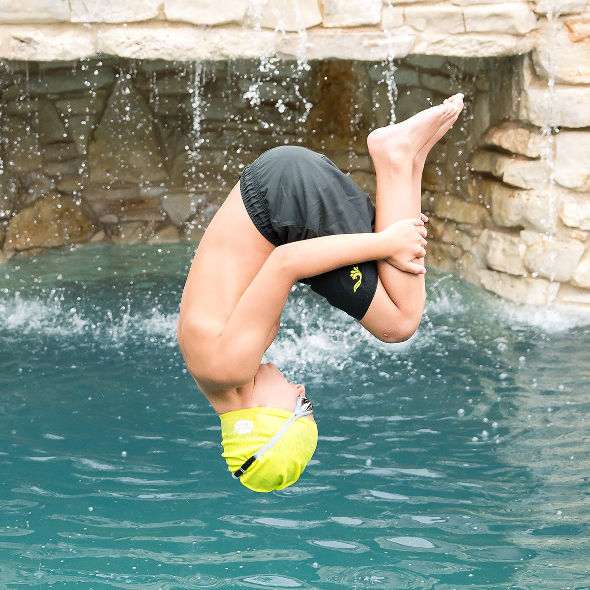 Kids Silicone Swim Cap - Lime