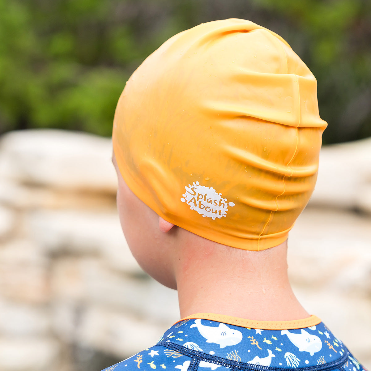 Kids Silicone Swim Cap - Orange