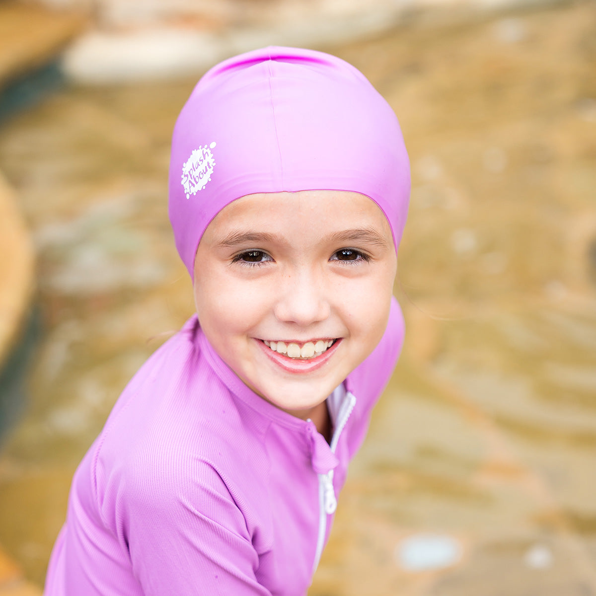 Kids Silicone Swim Cap -Purple