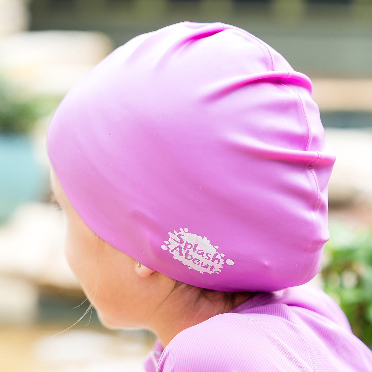 Kids Silicone Swim Cap -Purple
