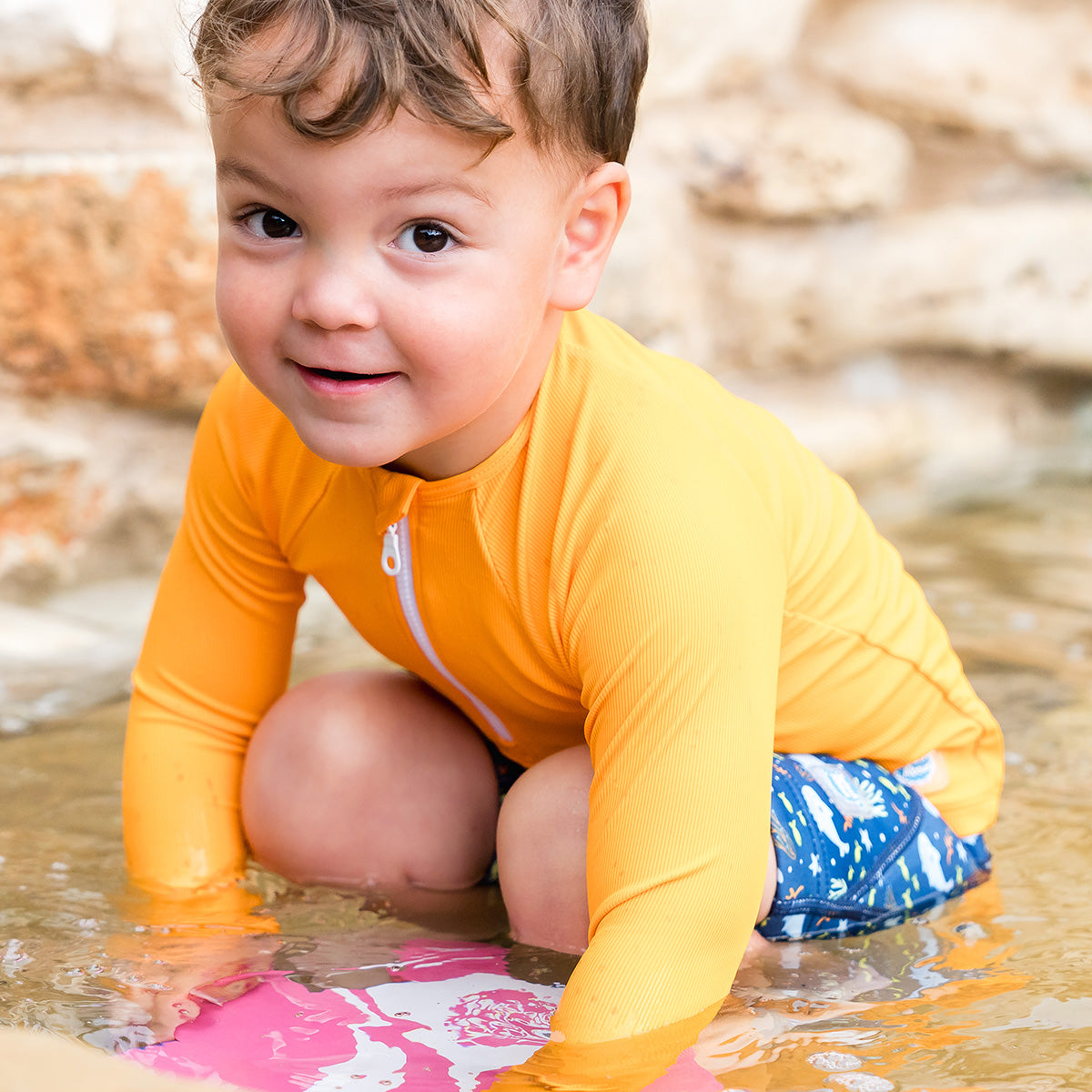 Premium Long Sleeve Rashie - Neon Orange | Splash About Australia