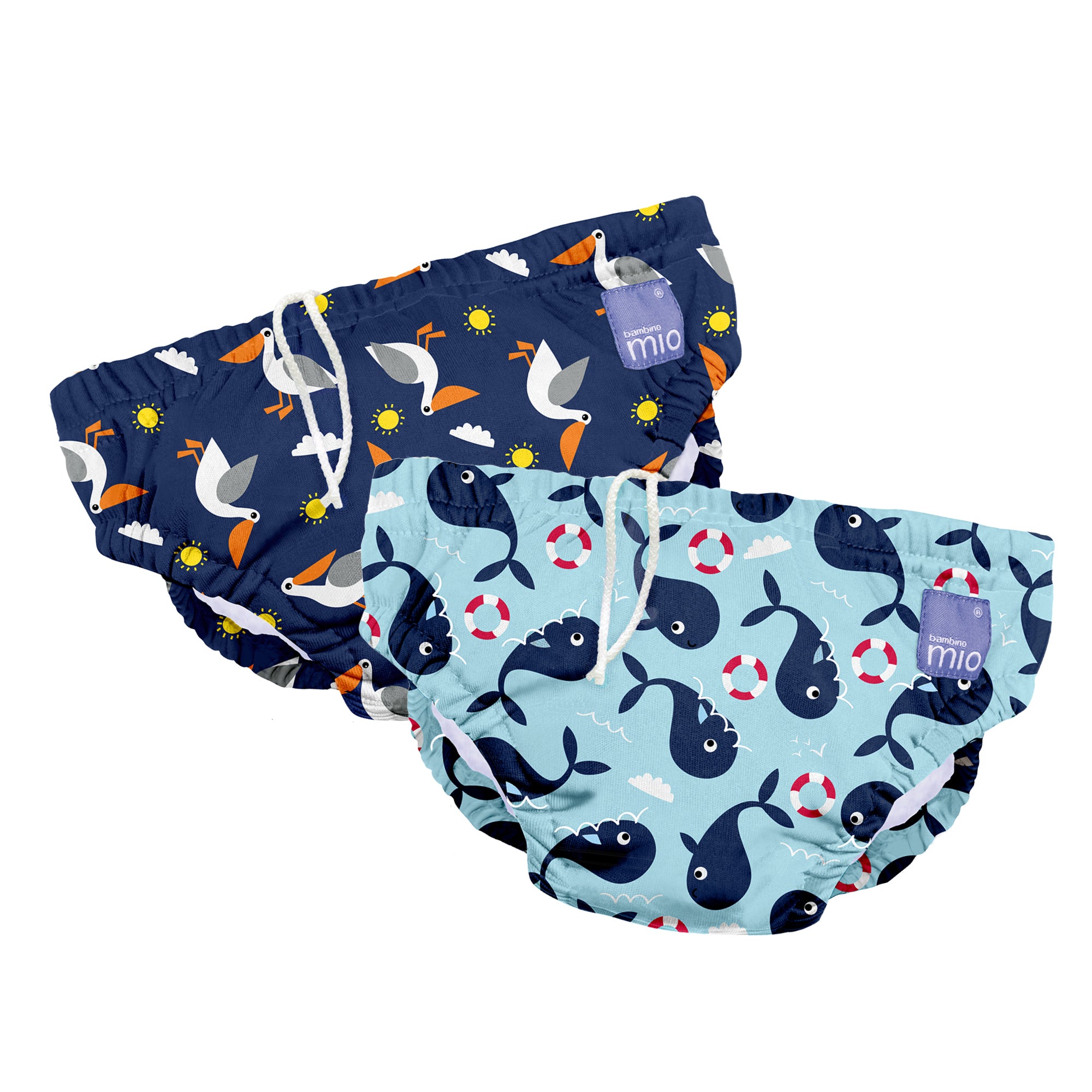 Reusable Swim Nappy - Whale and Pelican, Pack of 2