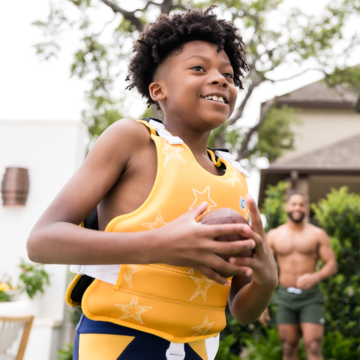 Adjustable Swim Vest Yellow Stars