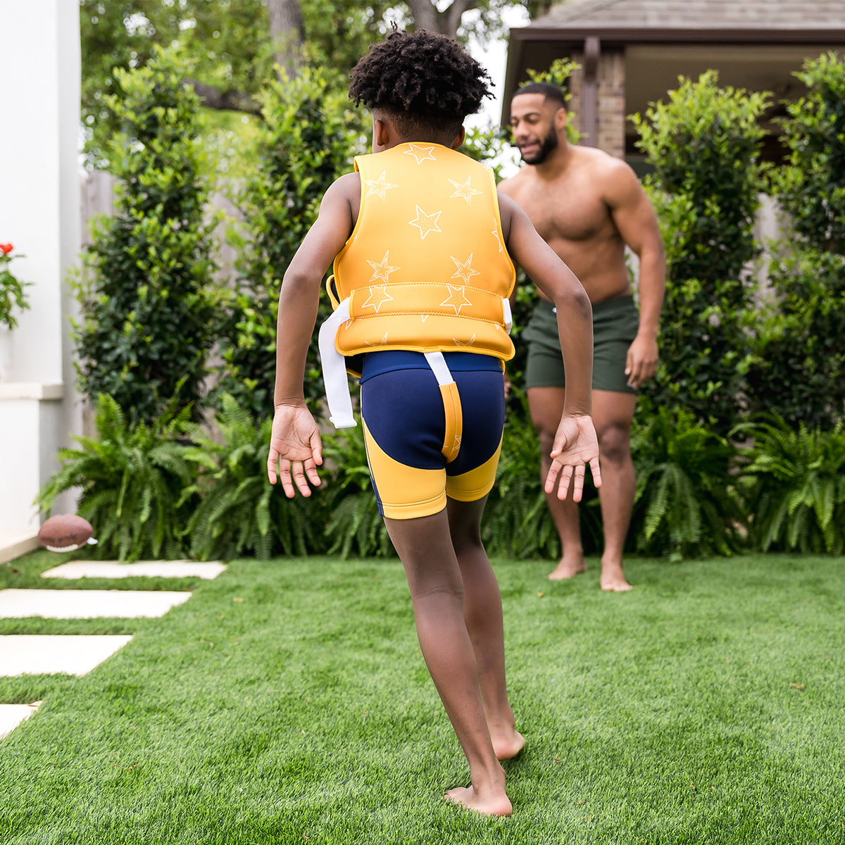 Adjustable Swim Vest Yellow Stars