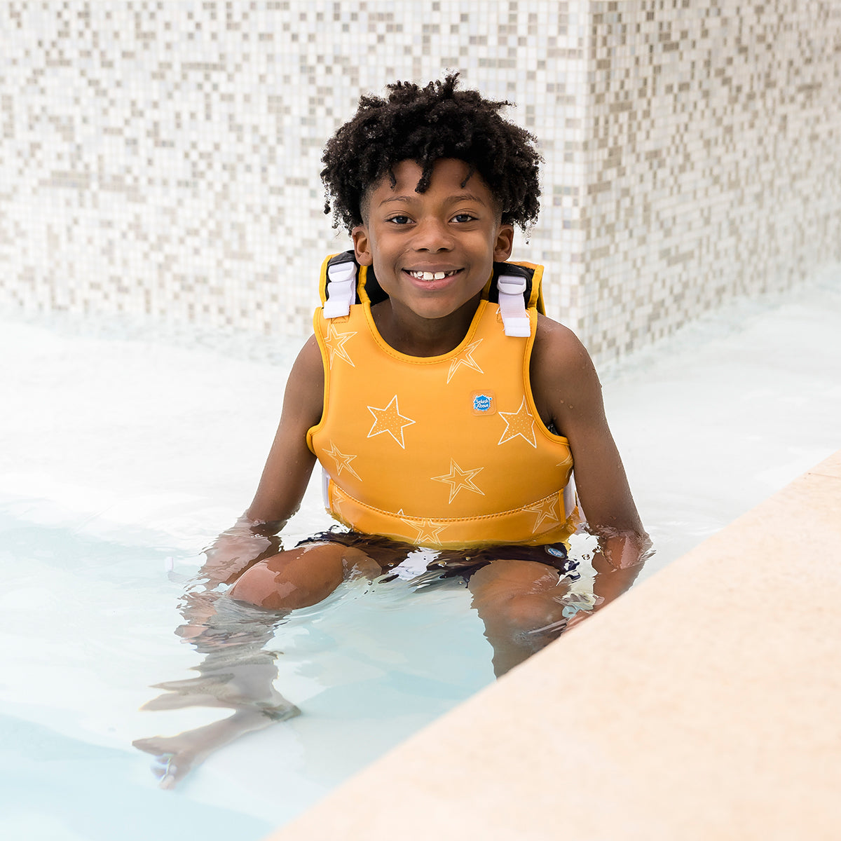 Adjustable Swim Vest Yellow Stars