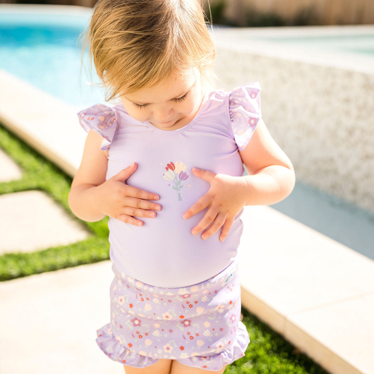 Happy Nappy™ Swimsuit Lilac Spring with Frills