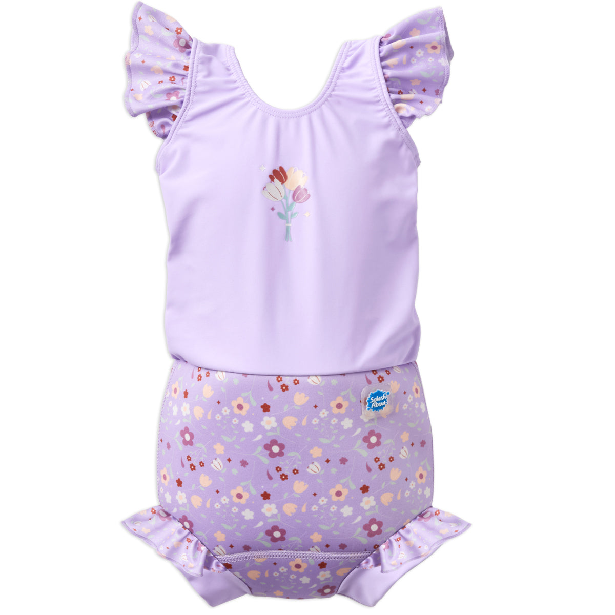 Happy Nappy™ Swimsuit Lilac Spring with Frills