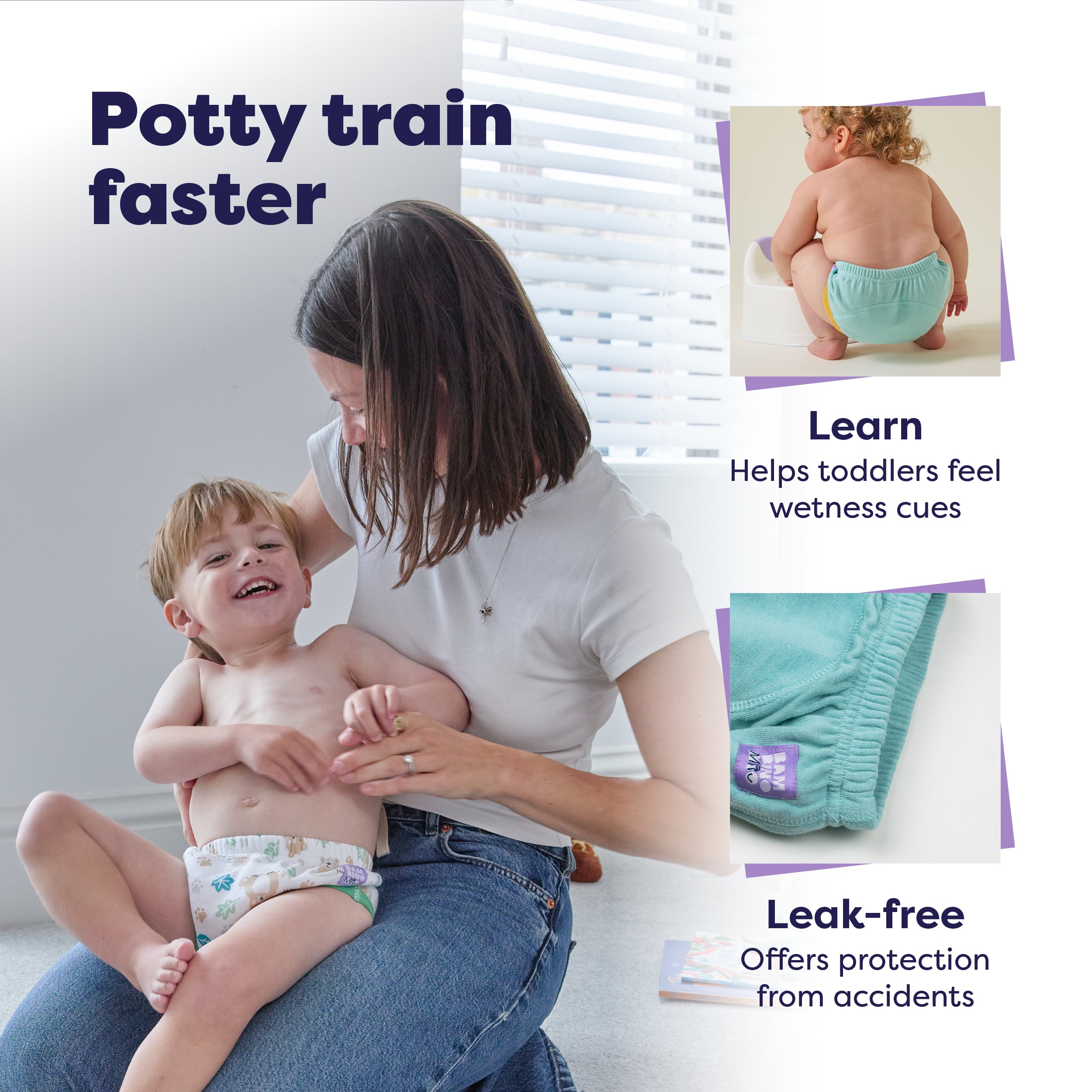 3 Pack Reusable Potty Training Pants Elite - Beary Cute