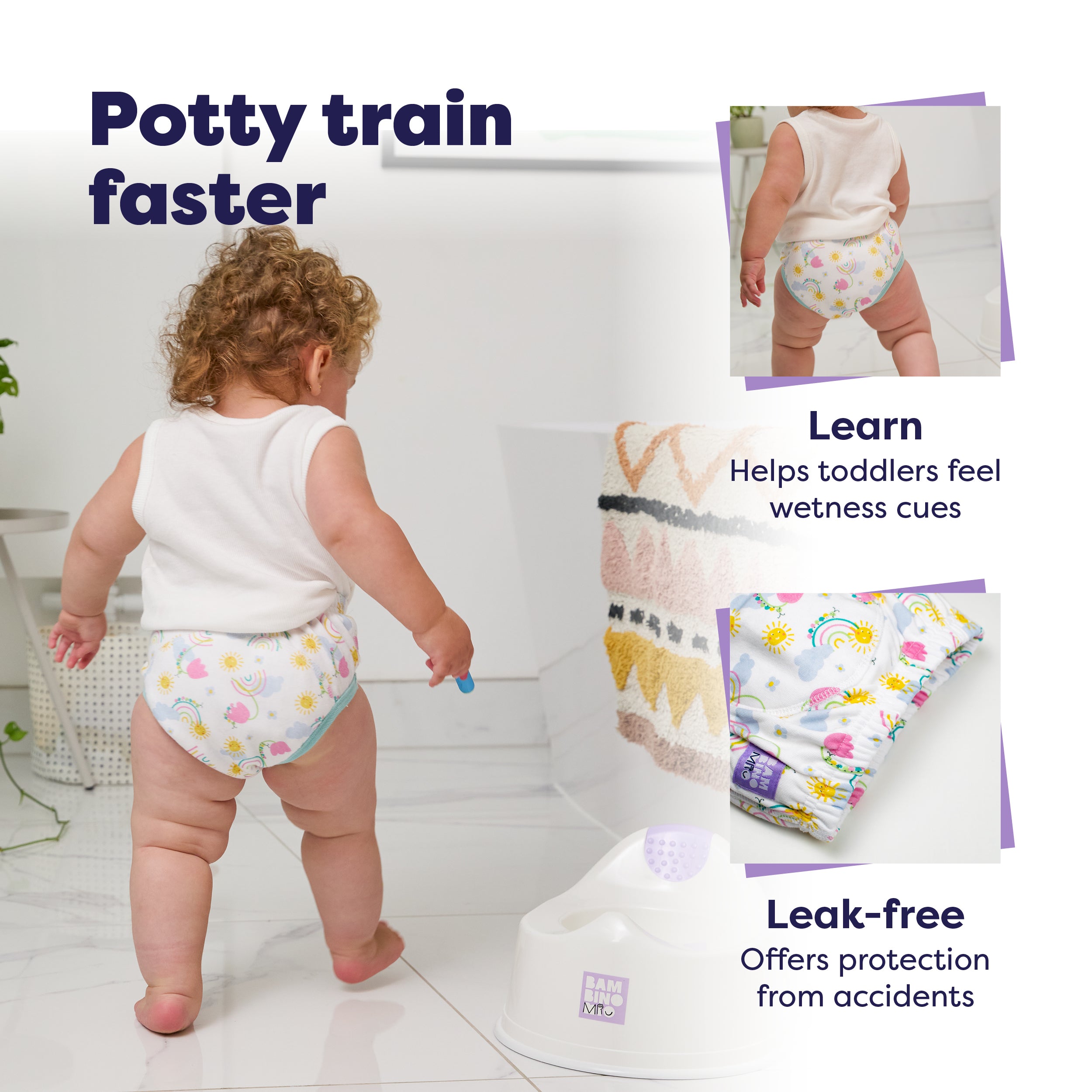 3 Pack Reusable Potty Training Pants Elite - Blue Skies