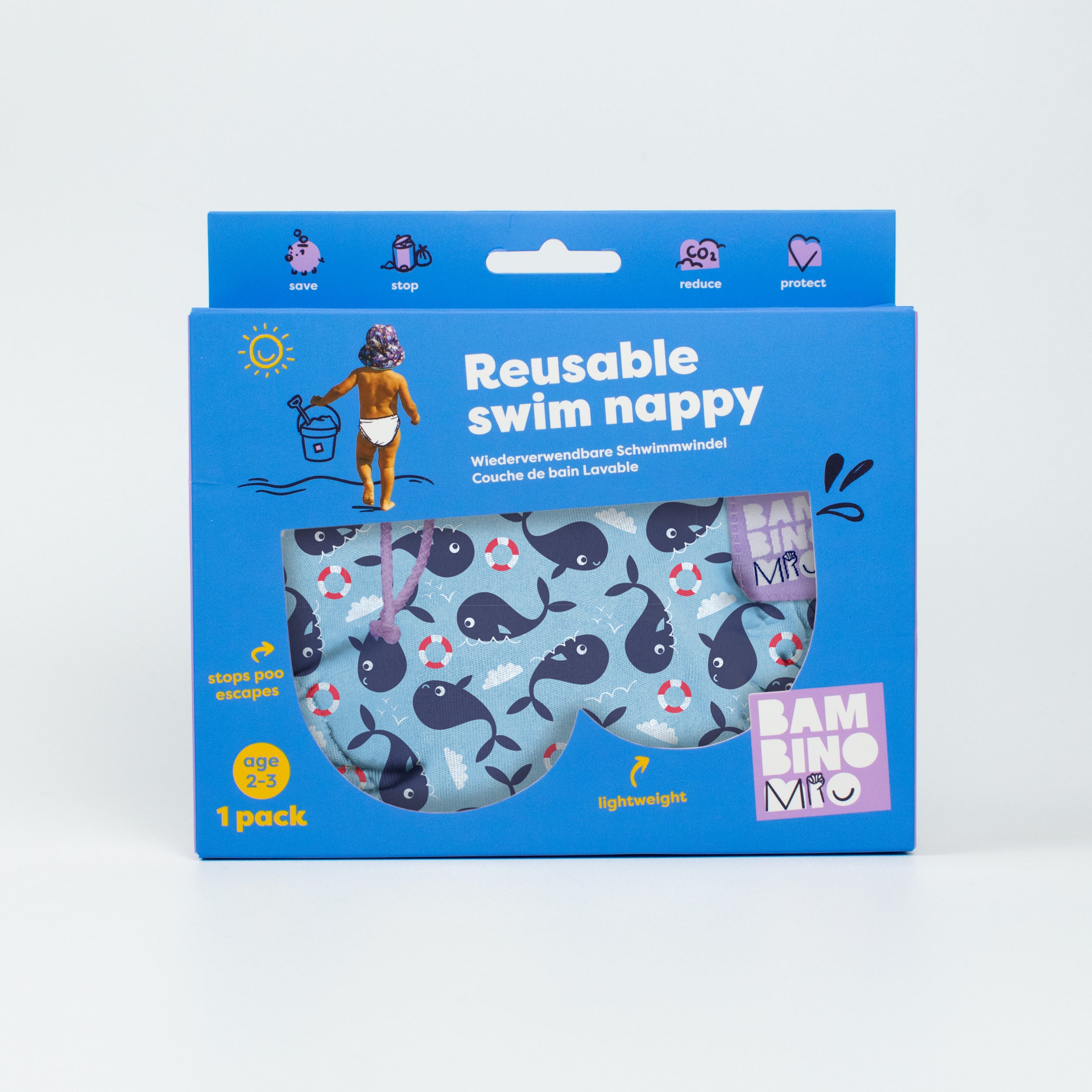 Reusable Swim Nappy - Whale