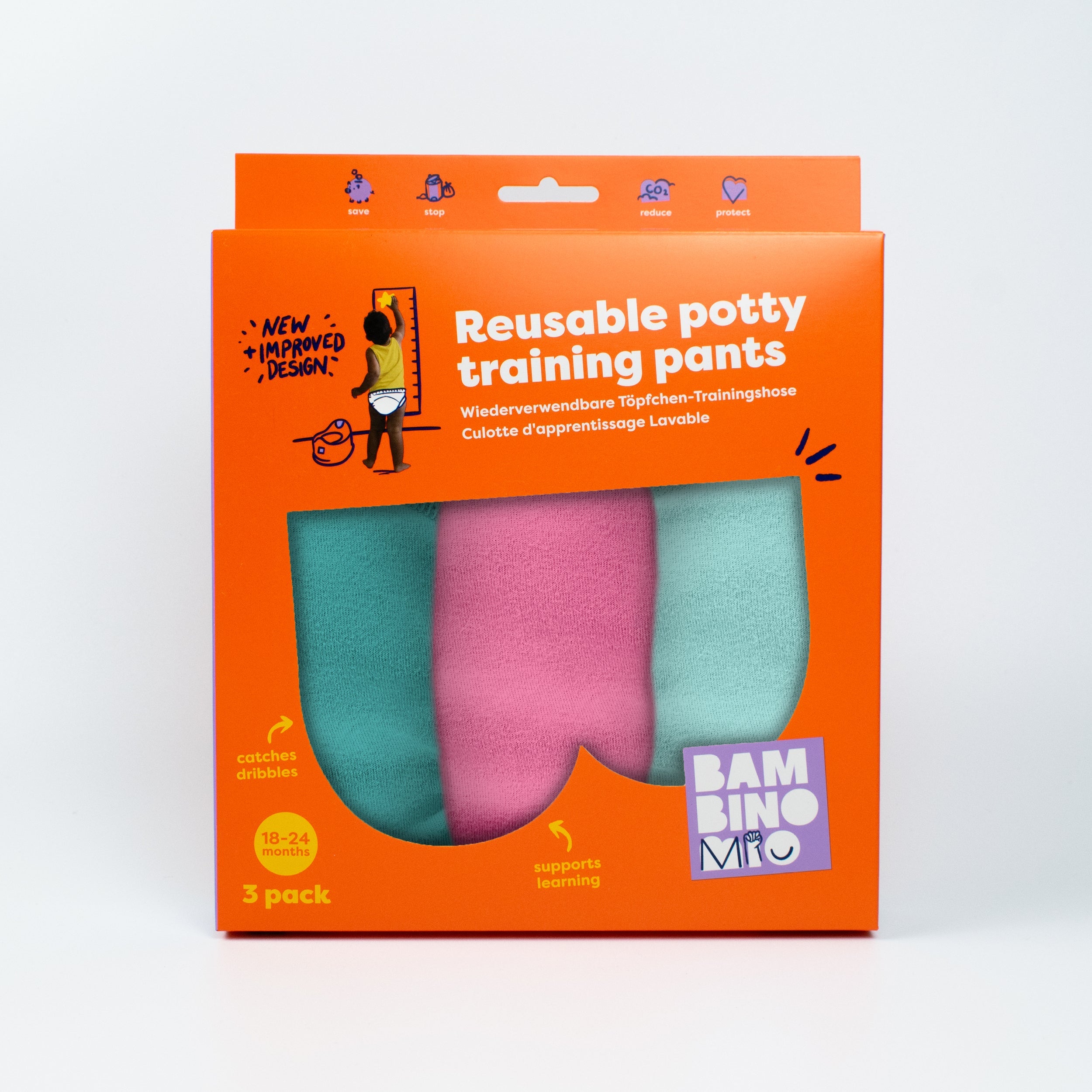 Reusable Potty Training Pants 3 Pack in Girls Print - New and Improved! - Splash About Australia