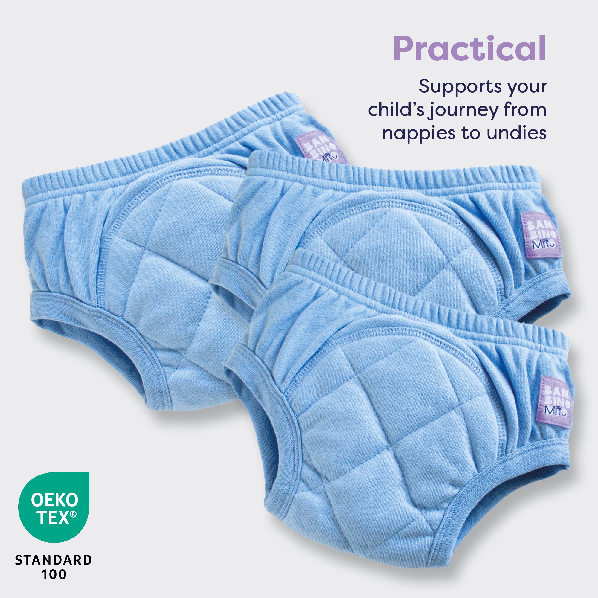 3 Pack Reusable Potty Training Pants - Blue