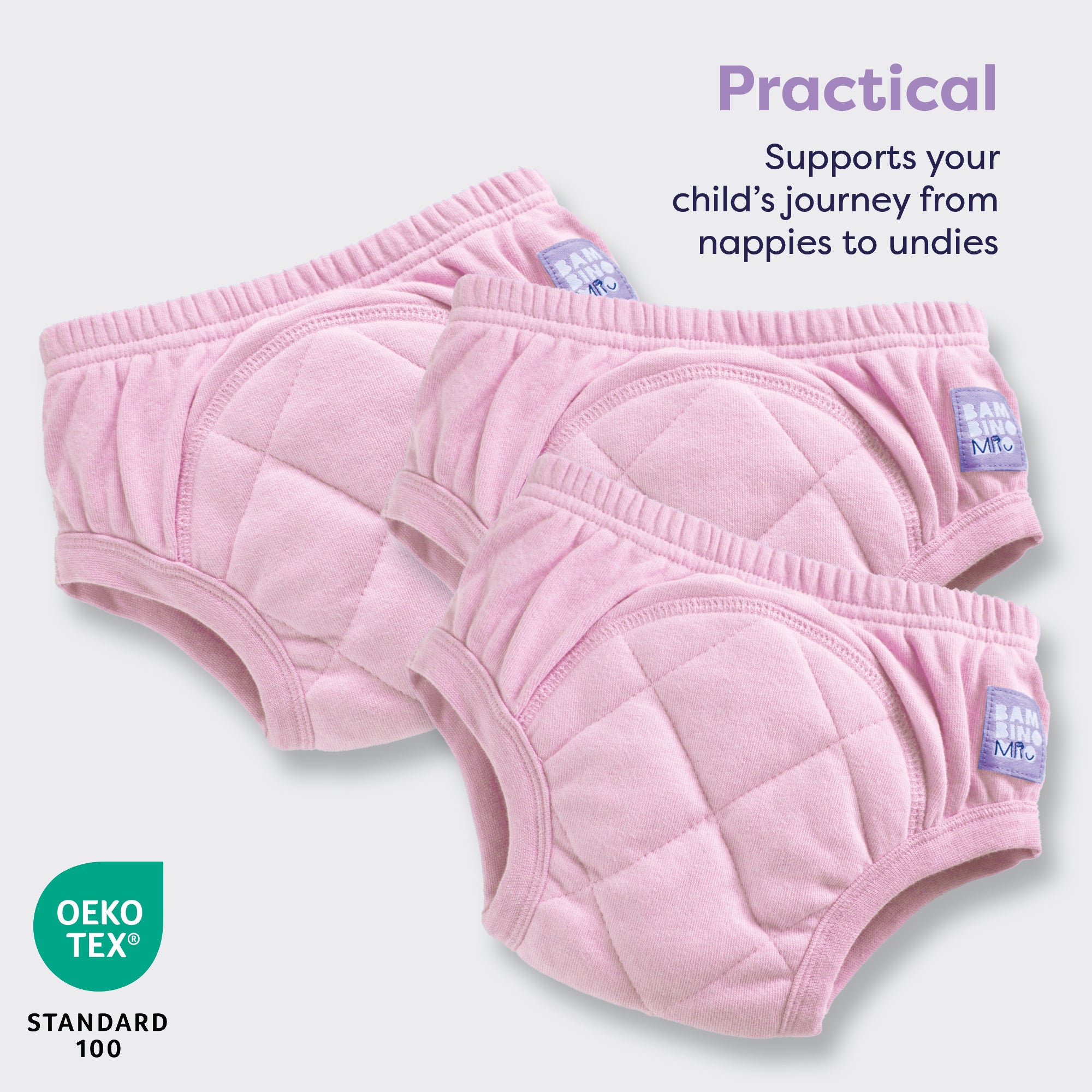 3 Pack Reusable Potty Training Pants - Pink