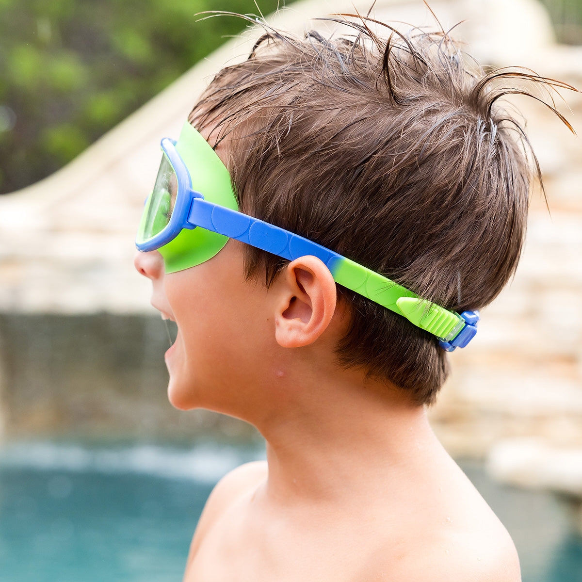 Junior Goggles Snapper Mask Green/Blue 6-14 Years