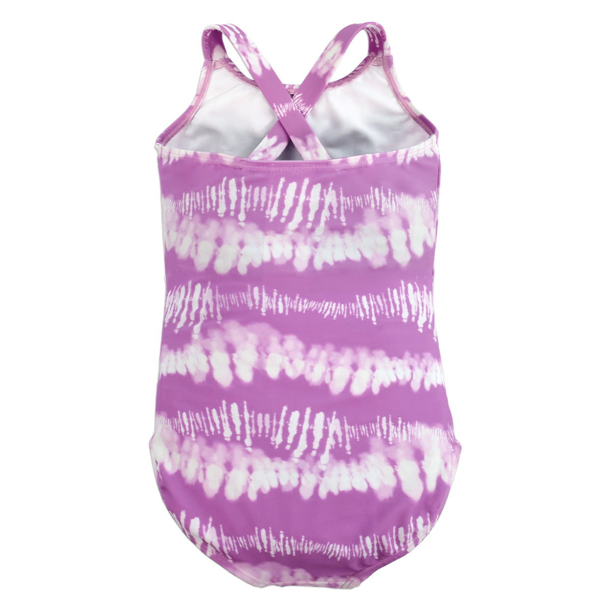 Girls Swimming Costume Tie Dye Purple