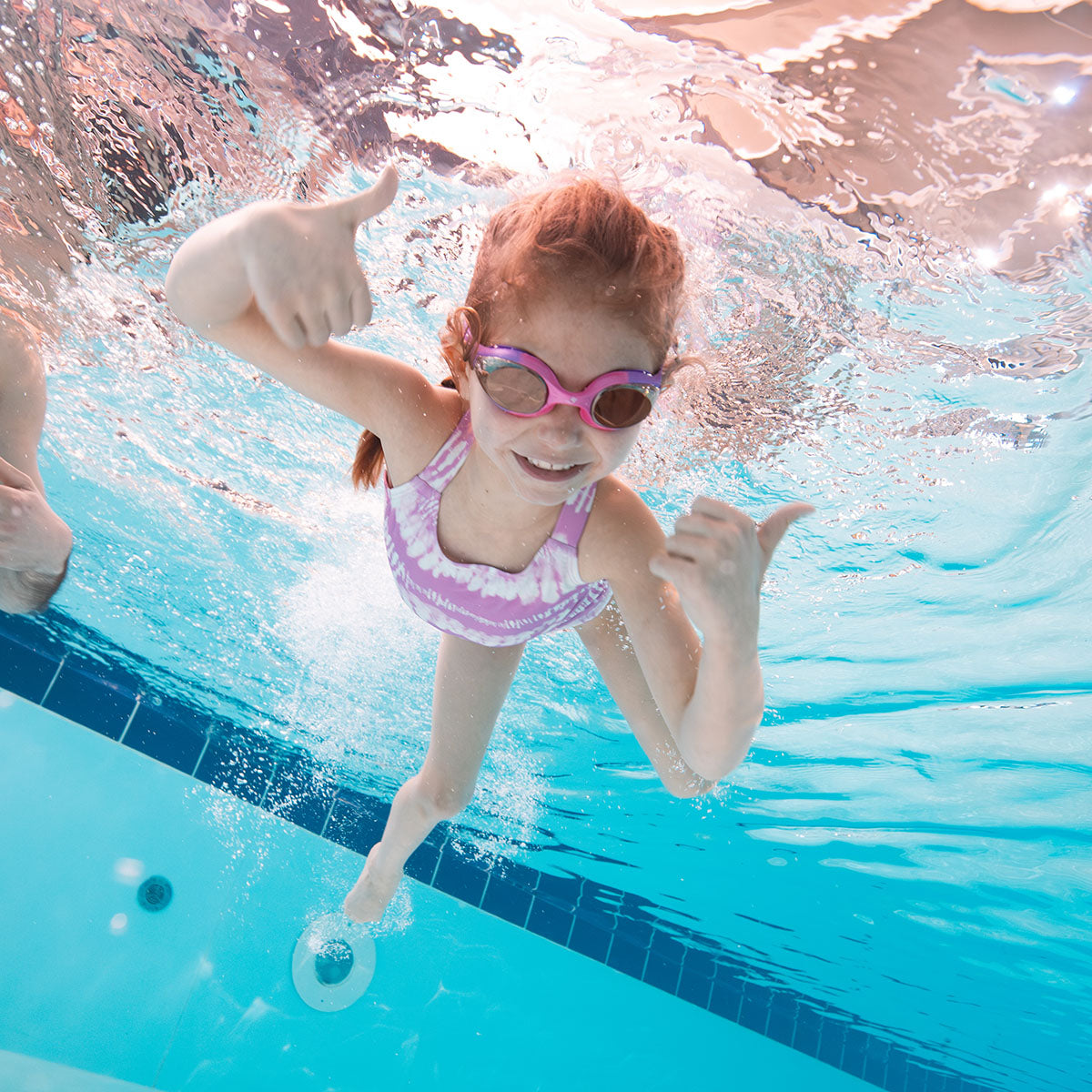 Girls Swimming Costume Tie Dye Purple