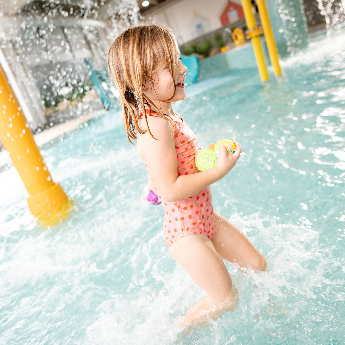 Girls Swimming Costume Strawberry Field