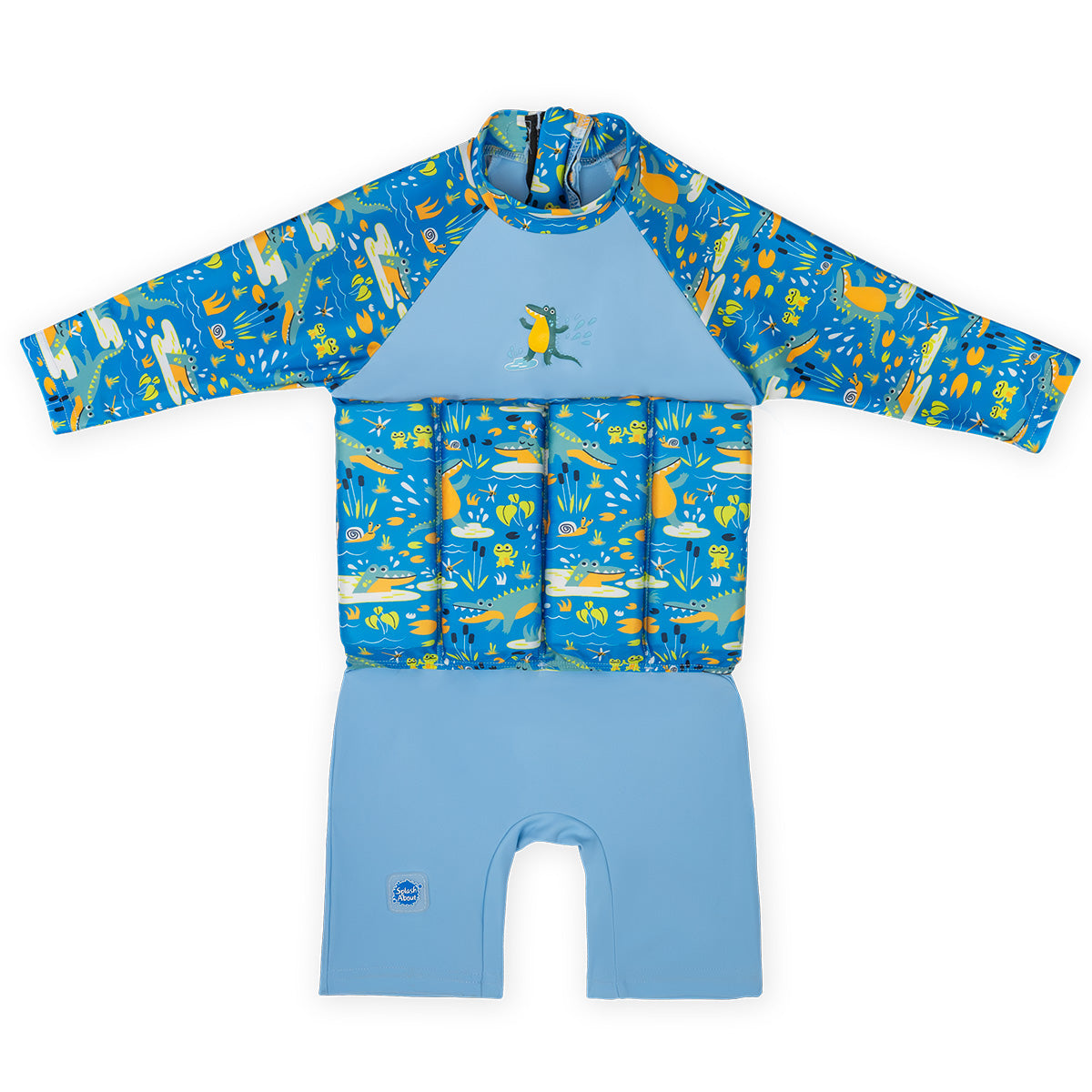 Childrens crocodile swamp long sleeved floatsuits
